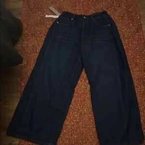 Missguided + Blue Flare Wide Leg Jeans